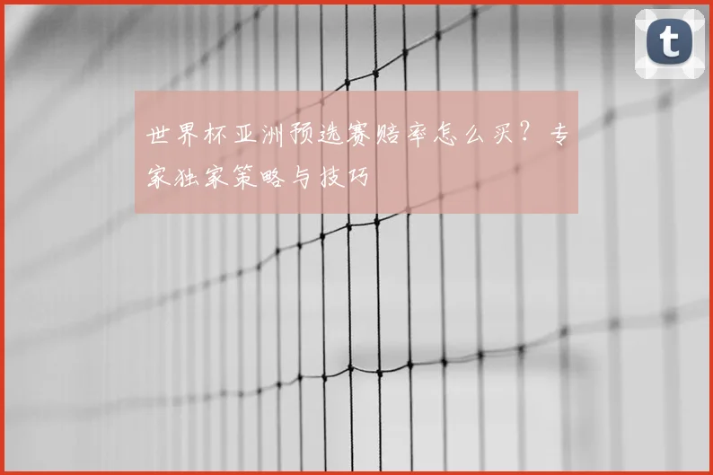 世界杯亚洲预选赛赔率怎么买?专家独家策略与技巧